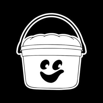 Boo Bucket Halloween Sticker in white.