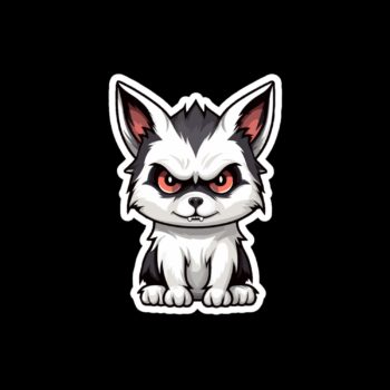 Husky dog as a vampire sticker.