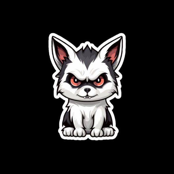 Husky dog as a vampire sticker.