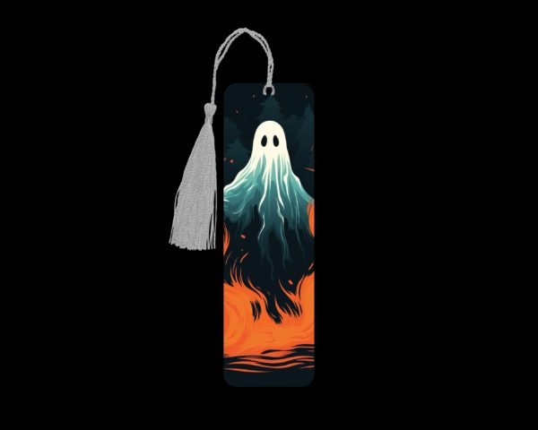 Ghost Flames metal bookmark. The bookmark is metal with a silver tassel. The image is printed onto the top and is smooth and glossy. Features: 4.7″ x 1.3″ x 0.02″ Metal Bookmark Made Metal Aluminum Plate Colors may vary due to screen resolution. The bookmarks may be different slightly from the listing image as each are hand pressed.