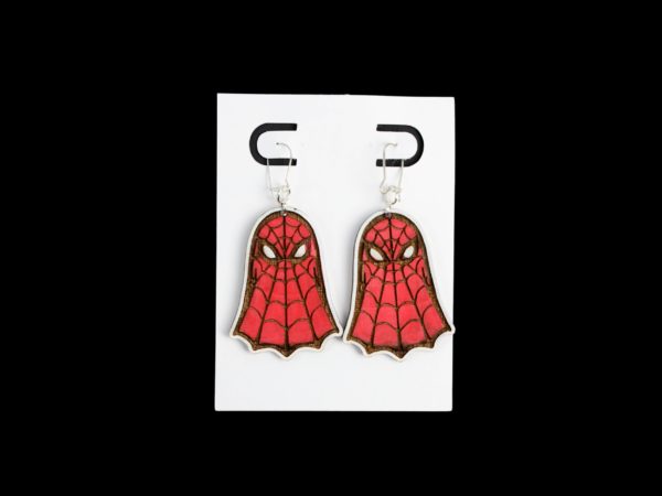 Spidey Ghost earrings in red like spiderman.