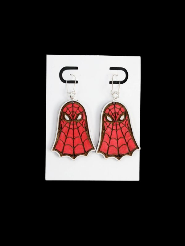 Spidey Ghost earrings in red like spiderman.