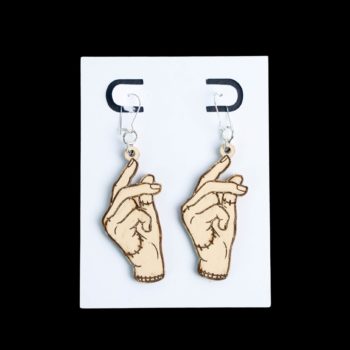 Thing snap earrings in skin tone.