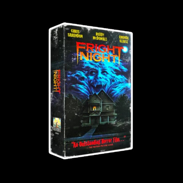 Fright Night VHS Limited Edition Sticker. These stickers are made with printable vinyl with a vinyl top coat that is scratch-resistant and water resistant. Put one on your phone case, laptop, iPad, hard cooler; the possibilities are endless.