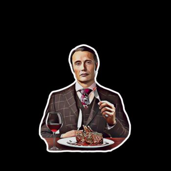 Hannibal sticker. These stickers are made with printable vinyl with a vinyl top coat that is scratch-resistant and water resistant. Put one on your phone case, laptop, iPad, hard cooler; the possibilities are endless.